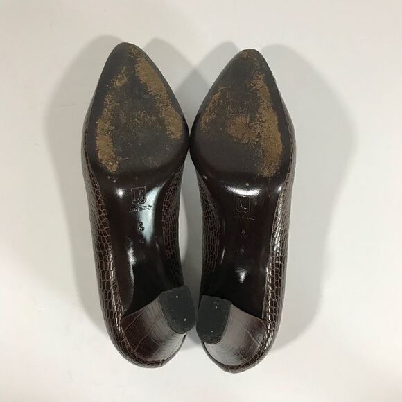 Vintage 90s Bruno Magli Croc Pumps w/Gold Chain - Picture 7 of 7